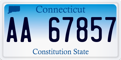 CT license plate AA67857