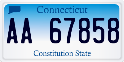 CT license plate AA67858