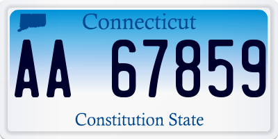 CT license plate AA67859