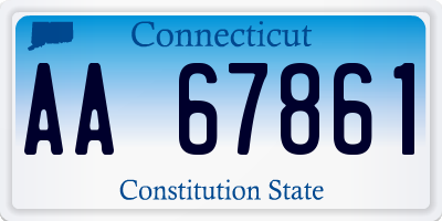 CT license plate AA67861