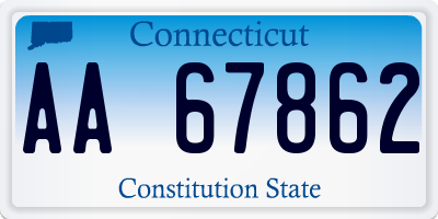 CT license plate AA67862