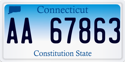 CT license plate AA67863