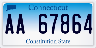 CT license plate AA67864