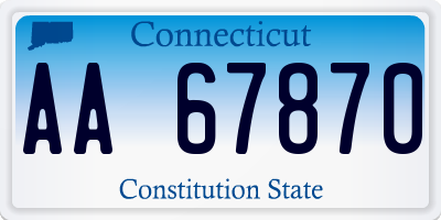 CT license plate AA67870