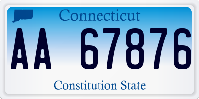 CT license plate AA67876