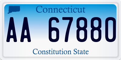 CT license plate AA67880