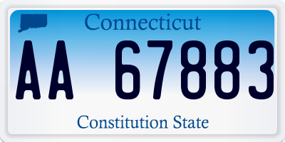 CT license plate AA67883