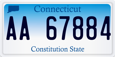 CT license plate AA67884