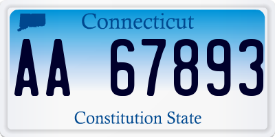 CT license plate AA67893