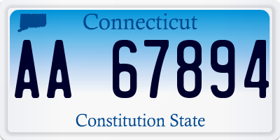 CT license plate AA67894