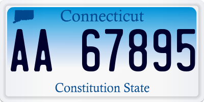 CT license plate AA67895