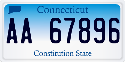 CT license plate AA67896