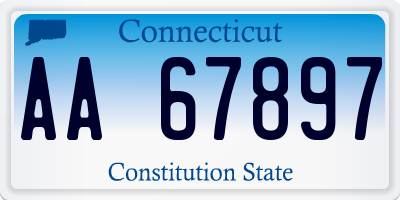 CT license plate AA67897