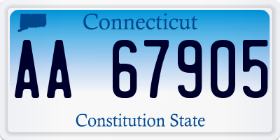 CT license plate AA67905