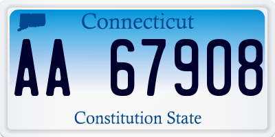 CT license plate AA67908