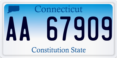 CT license plate AA67909