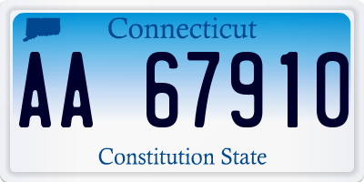 CT license plate AA67910