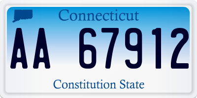 CT license plate AA67912