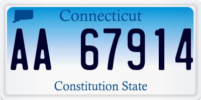 CT license plate AA67914