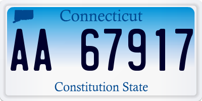 CT license plate AA67917