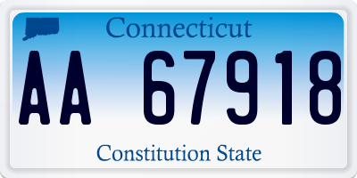 CT license plate AA67918