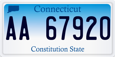 CT license plate AA67920