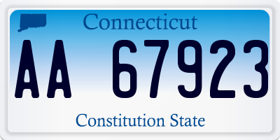 CT license plate AA67923