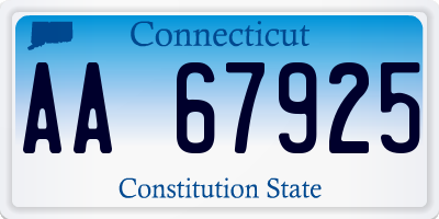 CT license plate AA67925