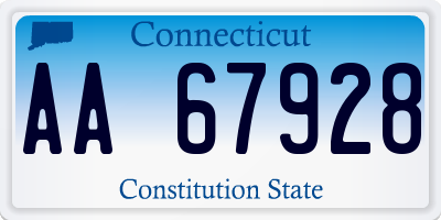 CT license plate AA67928