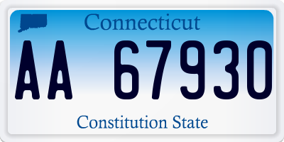 CT license plate AA67930