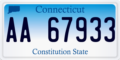 CT license plate AA67933