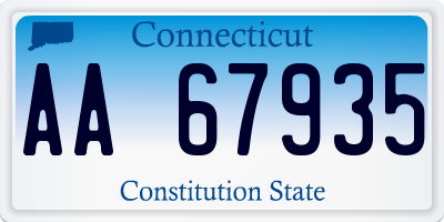 CT license plate AA67935