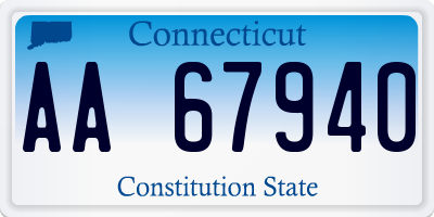 CT license plate AA67940