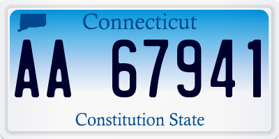 CT license plate AA67941