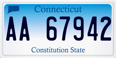 CT license plate AA67942