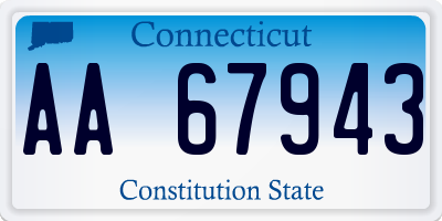 CT license plate AA67943