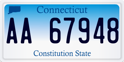 CT license plate AA67948