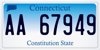 CT license plate AA67949