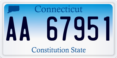 CT license plate AA67951