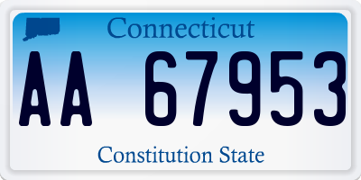 CT license plate AA67953