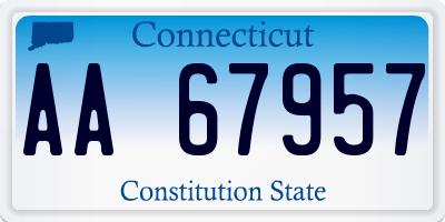 CT license plate AA67957