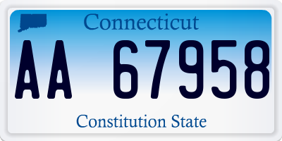 CT license plate AA67958