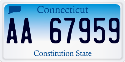 CT license plate AA67959