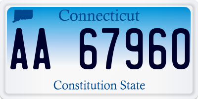 CT license plate AA67960