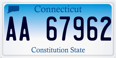 CT license plate AA67962