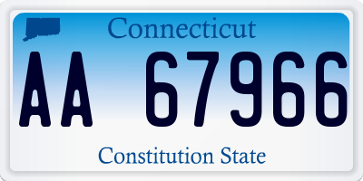 CT license plate AA67966
