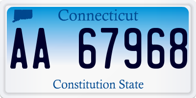 CT license plate AA67968