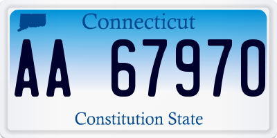 CT license plate AA67970