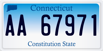 CT license plate AA67971