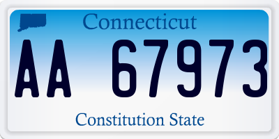 CT license plate AA67973
